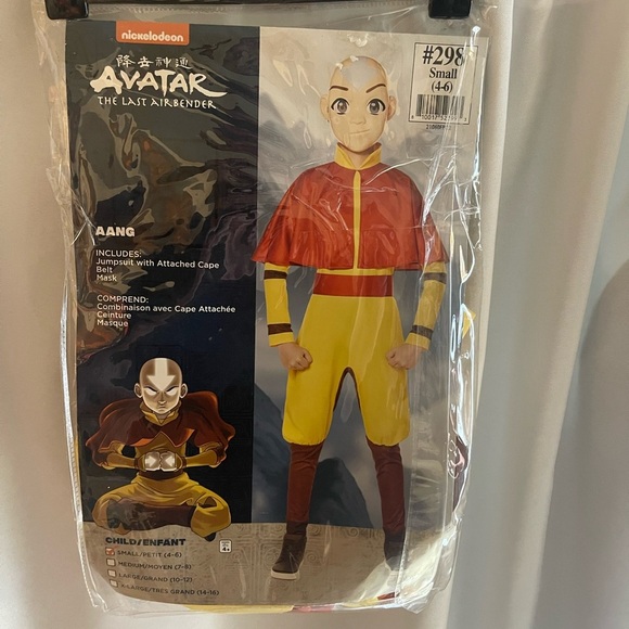 Nickelodeon Avatar Aang Kids HalloweenCostume Size Small 4-6 3PCS. NWT - Picture 2 of 4